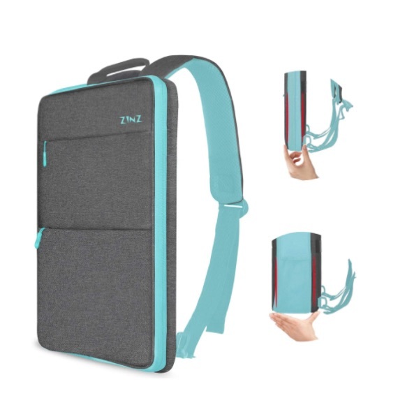 Slim & Expandable Laptop Backpack with USB Port Light Gray